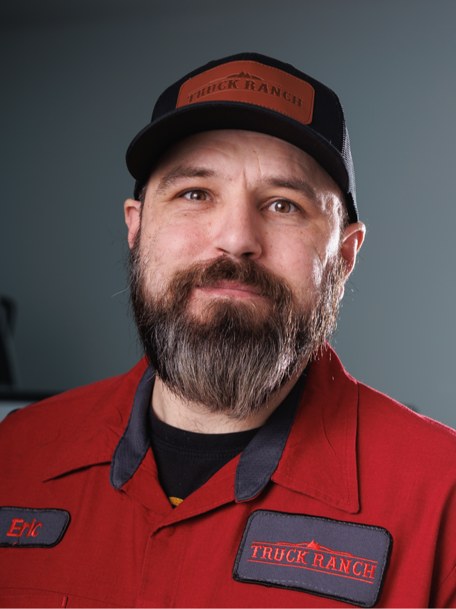 Service Technician Eric Pellegrino in Truck Ranch Garage at Truck Ranch
